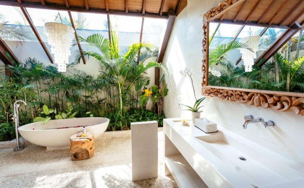 Bliss sanctuary for Women Seminyak - beautiful stone baths to soak in with lush surrounds and luxurious products