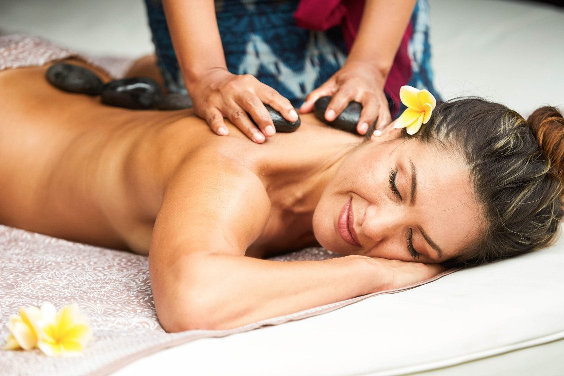 Relaxing stone back massage at Bliss
