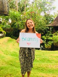 Beaming from her stay at Bliss Sanctuary for Women in Bali