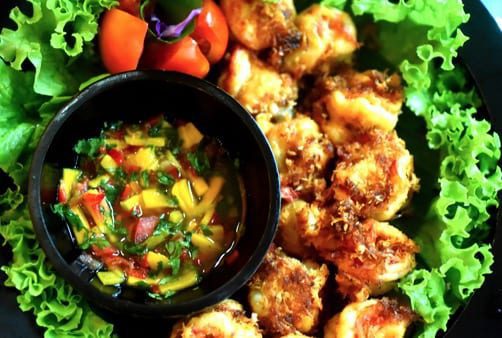 Coconut Prawns and Mango Salsa